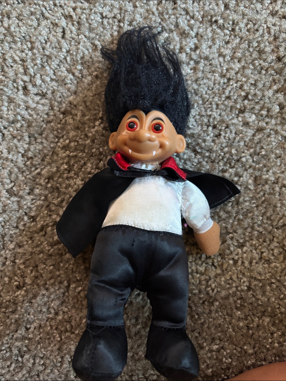 Black and White Vampire Troll Plush Toy - Kids Halloween Doll